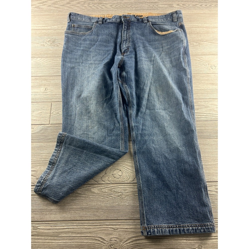 Duluth Trading Co Flex Ballroom Jeans Mens 44X28 Dark Wash Denim Straight Leg